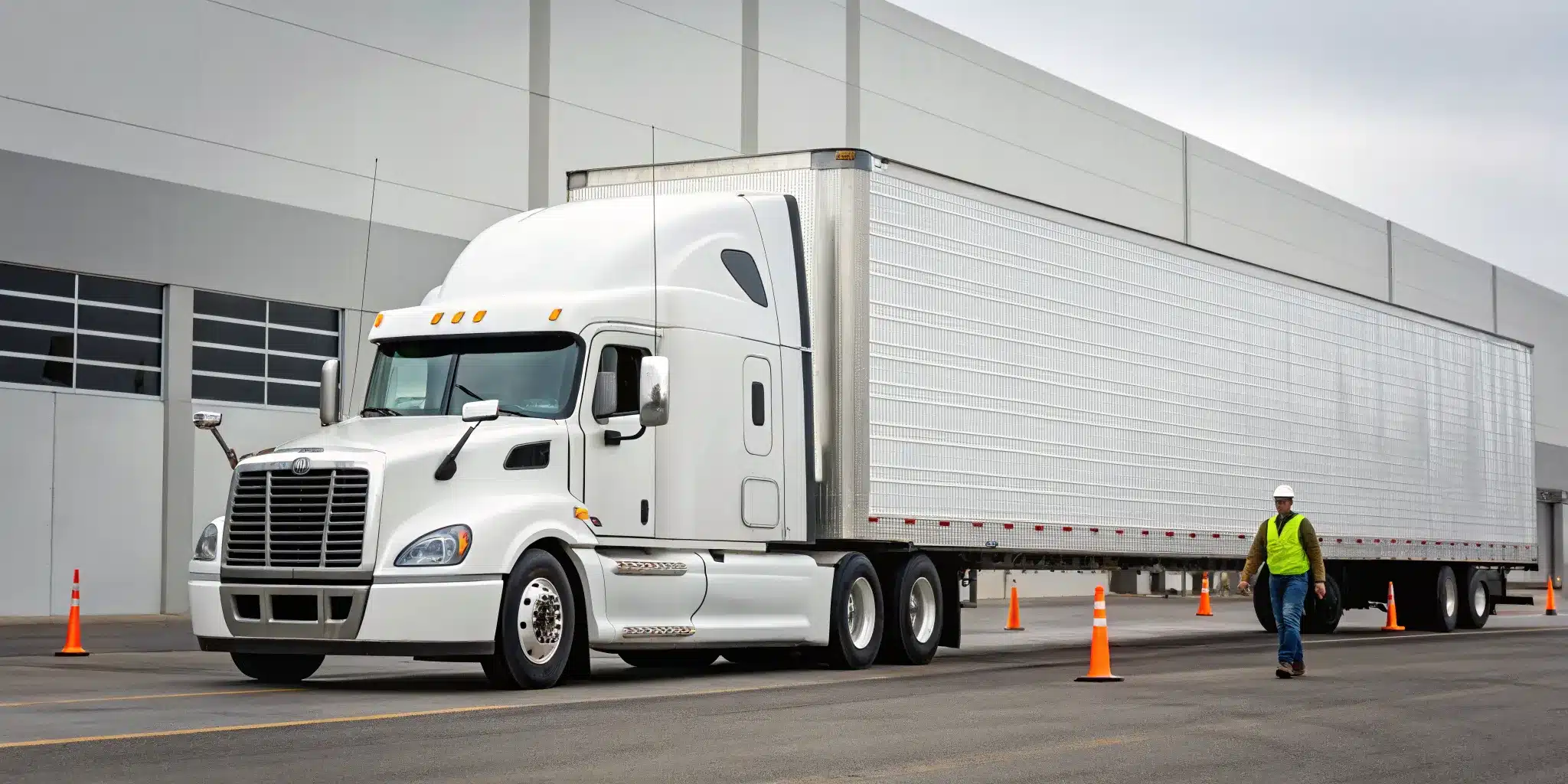 class-a-cdl-101-everything-you-need-to-know-644964 Driver with a Class A CDL standing next to a semi truck at a commercial loading dock.